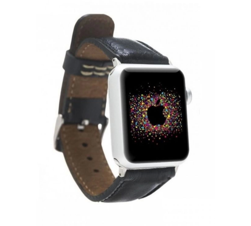 Apple Watch Uyumlu Deri Kordon 42-44-45mm RST1 Siyah Apple Watch Uyumlu Deri Kordon 42-44-45mm RST1 Siyah