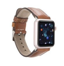 Apple Watch Uyumlu Deri Kordon 42-44-45mm RST2EF Taba