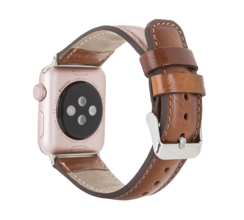 Apple Watch Uyumlu Deri Kordon 42-44-45mm RST2EF Taba Apple Watch Uyumlu Deri Kordon 42-44-45mm RST2EF Taba