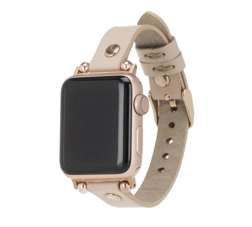 Apple Watch Uyumlu Deri Kordon 42-44-45mm RT ERC3 Bej Apple Watch Uyumlu Deri Kordon 42-44-45mm RT ERC3 Bej