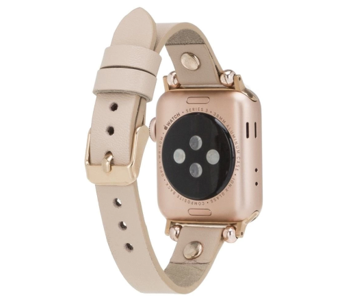 Apple Watch Uyumlu Deri Kordon 42-44-45mm RT ERC3 Bej Apple Watch Uyumlu Deri Kordon 42-44-45mm RT ERC3 Bej