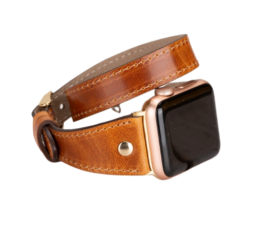 Apple Watch Uyumlu Deri Kordon 42-44-45mm Slim DT GT V18 Apple Watch Uyumlu Deri Kordon 42-44-45mm Slim DT GT V18