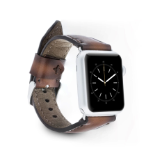 Apple Watch Uyumlu Deri Kordon 42-44-45mm SM26 Kahve