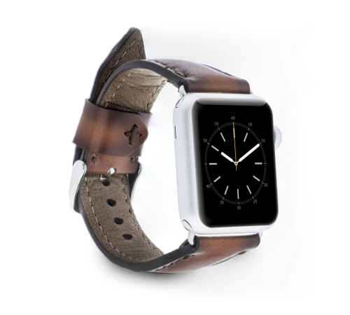 Apple Watch Uyumlu Deri Kordon 42-44-45mm SM26 Kahve Apple Watch Uyumlu Deri Kordon 42-44-45mm SM26 Kahve