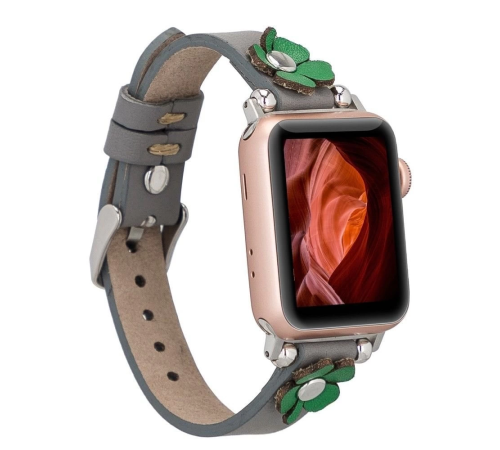 Apple Watch Uyumlu Deri Kordon Clover 38-40-41mm ST RST9 Apple Watch Uyumlu Deri Kordon Clover 38-40-41mm ST RST9
