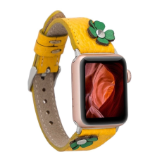 Apple Watch Uyumlu Deri Kordon Clover 42-44-45mm TR FL12