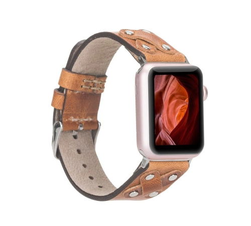 Apple Watch Uyumlu Deri Kordon Cross 42-44-45mm ST V18 Apple Watch Uyumlu Deri Kordon Cross 42-44-45mm ST V18