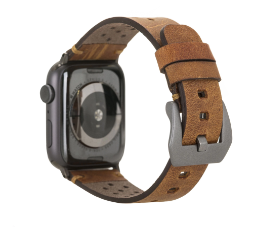 Apple Watch Uyumlu Deri Kordon Vigo 42-44-45mm G19 Taba Apple Watch Uyumlu Deri Kordon Vigo 42-44-45mm G19 Taba