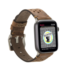 Apple Watch Uyumlu Deri Kordon Vigo 42-44-45mm G2 Kahve