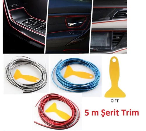 Araba Dekorasyon Şeridi 5 Metre Trim Şeridi - 1 Adet Fiyatıdır-Renk Bildirin