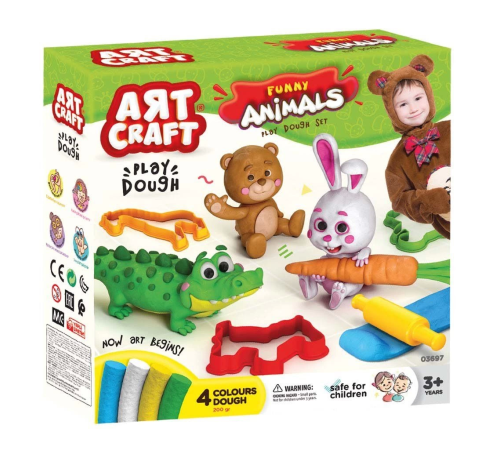 Art Craft Eğlenceli Hayvanlar Oyun Hamuru Seti 11 Parça