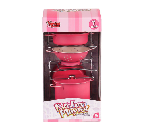 ATF-683G-6 Raflı Pembe Emaye Tencere Tava Seti 7 Parça -Vardem ATF-683G-6 Raflı Pembe Emaye Tencere Tava Seti 7 Parça -Vardem