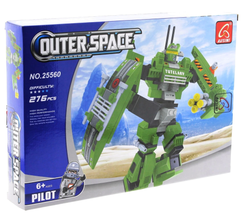 Ausini Outer Space 276 Parça Yeşil Robot Ausini Outer Space 276 Parça Yeşil Robot