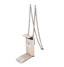 Avjin 6.9 inch Uyumlu Deri Kılıf Cüzdan Askılı ERC3 Bej