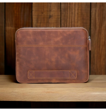 Awe 14 inç MacBook Ve Pc Uyumlu Deri Kılıf TN2 Kahve