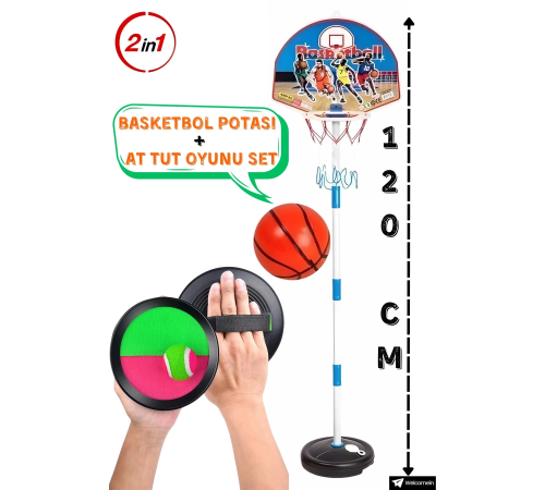 Ayaklı Ayarlanabilir Büyük Boy Basketbol Potası 120cm Portatif Basketbol Pota ve At Tut Oyunu Set Ayaklı Ayarlanabilir Büyük Boy Basketbol Potası 120cm Portatif Basketbol Pota ve At Tut Oyunu Set