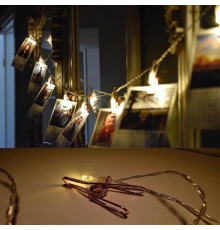 Bakır Renkli Led Işıklı Fotoğraf Asma Işık Süsleme Mandalları
