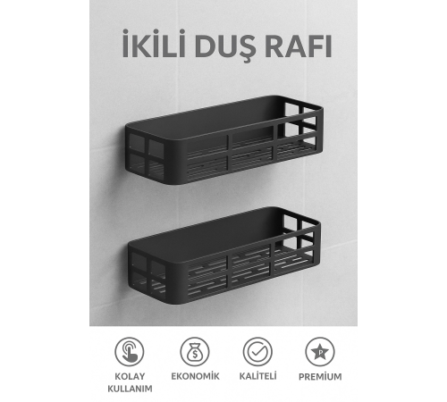 Banyo Düzenleyici Şampuanlık Sabunluk 2 Li Set Lamalı Güçlü Kaliteli Yapışkanlı Duş Rafı Organizer Banyo Düzenleyici Şampuanlık Sabunluk 2 Li Set Lamalı Güçlü Kaliteli Yapışkanlı Duş Rafı Organizer