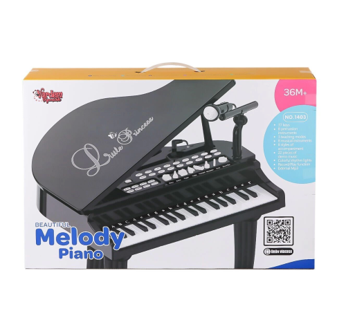 BAO-1403B 0237 Mikrofonlu 37 Tuşlu Mp3 Çalar Büyük Siyah Piyano