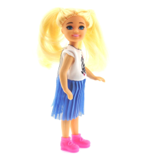 Baonier Mavi Etekli 14 cm Sarışın Tekli Kız Bebek