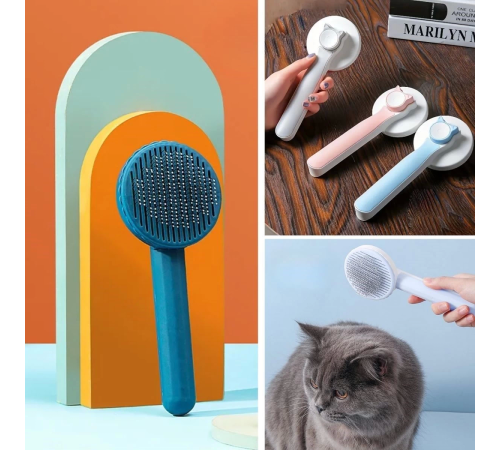 Basmalı Kedi Köpek Tüy Toparlayıcı Masaj Etkili Pet Fırçası