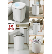 Akıllı Teknolojik Çöp Kutusu UV Işıklı Otomatik Aç Kapat Sensörlü Mutfak Banyo Ev 20L