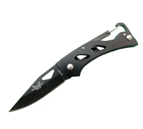 Benchmade A1103B Siyah Kamp Çakı 15 cm - Kancalı Metal Saplı Benchmade A1103B Siyah Kamp Çakı 15 cm - Kancalı Metal Saplı