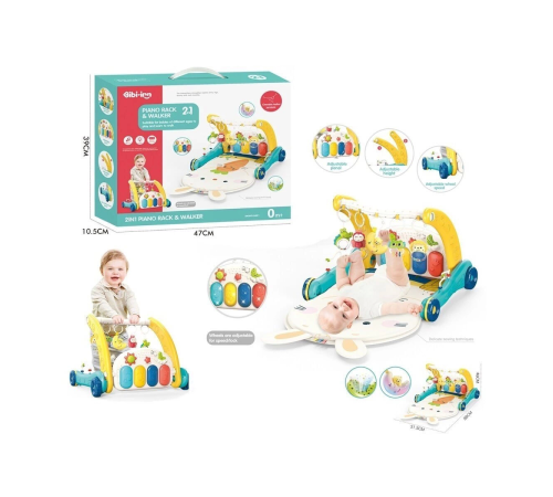 BIB6015 -Vardem Piyanolu 2 in 1 Bebek Yürüteci ve Tavşan Desenli Mavi Oyun Halısı BIB6015 -Vardem Piyanolu 2 in 1 Bebek Yürüteci ve Tavşan Desenli Mavi Oyun Halısı