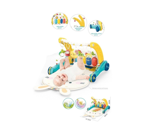 BIB6015 -Vardem Piyanolu 2 in 1 Bebek Yürüteci ve Tavşan Desenli Mavi Oyun Halısı BIB6015 -Vardem Piyanolu 2 in 1 Bebek Yürüteci ve Tavşan Desenli Mavi Oyun Halısı