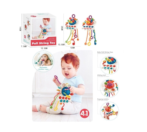 BIB68859-Vardem Duyusal Montessori Oyuncaklar  Toplu-Çekme İpli