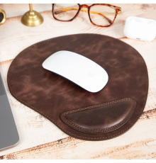 Bileklikli Deri Mouse Pad Antik Koyu Kahve