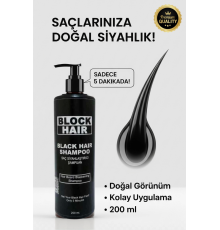 Black Hair Beyaz Saçları Siyahlaştıran Doğal Görünüm Ve Anında Etkili Şampuan 200 ml