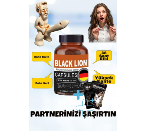 Black Lion Men Booster Erkek Sertlik Takviyesi ve Kayganlaştırıcı Jel Seti