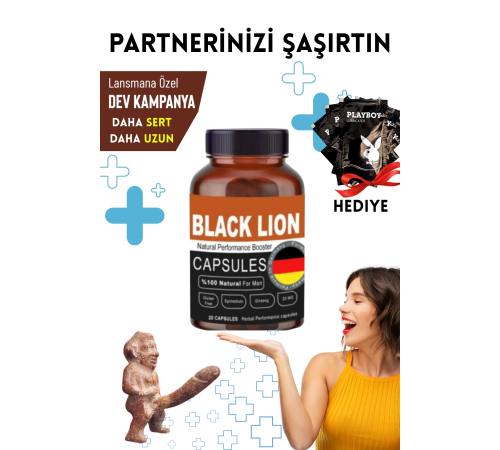 Black Lion XXL Sertleştiricili Geciktiricili Büyütücülü Etkili Erkek Performans Arttırıcılı Set Black Lion XXL Sertleştiricili Geciktiricili Büyütücülü Etkili Erkek Performans Arttırıcılı Set
