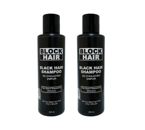 Block Hair Saç Koyulaştırıcı Siyahlaştırıcı Bakım Şampuanı 200ml X 2 adet Block Hair Saç Koyulaştırıcı Siyahlaştırıcı Bakım Şampuanı 200ml X 2 adet