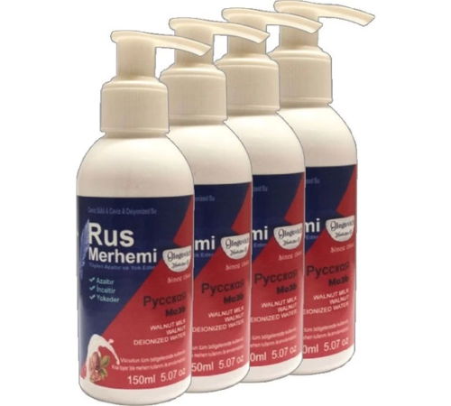 Blue Tüylere Krem 4 Tane x 150 ml Cevizli & Ceviz Sütlü Russ Merhemi