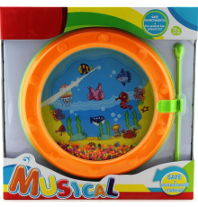 Boncuklu Turuncu Mini Davul  Ws204