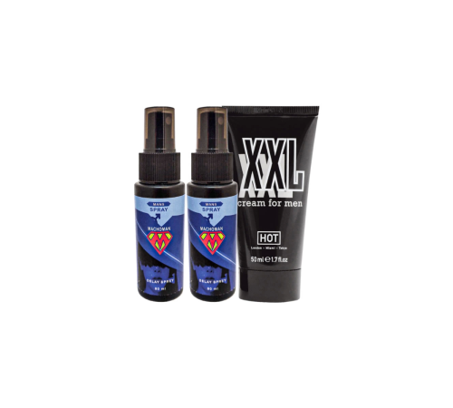 Etkili 2 Adet Machoman 60 ml Erkeklere Özel Zaman Spreyi + Hotxxl Erkek Özel Kısım Boyutlandırıcı Krem,