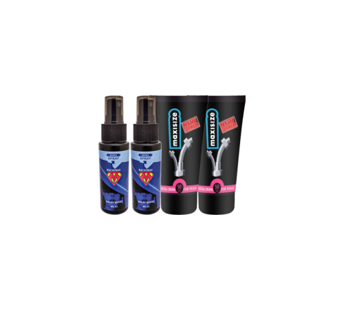 Etkili 2 Tane Machoman 60 ml Erkek Zaman Spreyi + 2 Tane Maxi Size Erkek Özel Yeri Boyutlandırıcı Krem