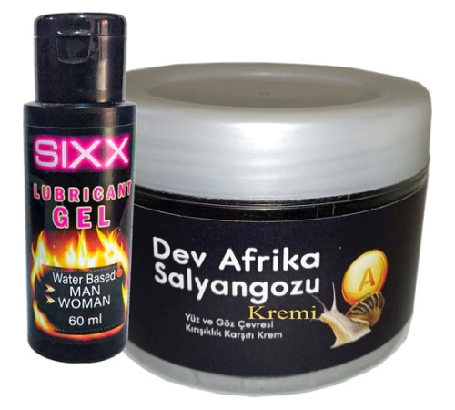 Etkili Giant -Ksıxx:24 Dev Afrika Salyangozu Yaşlànma Kàrşıtı 100 ml Krem + Sıxx Bay Bayan Iubricent Krem 60ML
