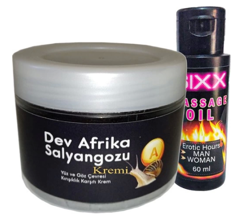 Etkili Giant (Ksıxx:26 Afrikasalyangozu Kremi Yaşlanma Kàrşıtı Dev Salyangoz 100ML + 60 ml Sıxx Masaj Yağı