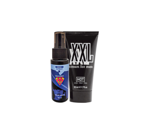 Etkili Machoman 60 ml Erkeklere Özel Zaman Spreyi + Hotxxl Erkek Özel Kısım Boyutlandırıcı Krem