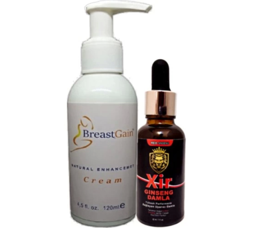 Breast Gain Krem 120 ml + Etkili Sertleştiricili Bay Bayan Özel Karışım Içecek 30 ml Breast Gain Krem 120 ml + Etkili Sertleştiricili Bay Bayan Özel Karışım Içecek 30 ml