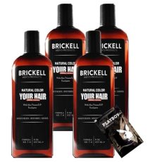 Brickell Erkeklere Özel DOLCE2:0364 4 Adet x 237 ml Beyazlık Giderici Anti-Whitesaç Sakal Bakım Şampuanı + 1Adet Jel Hediye