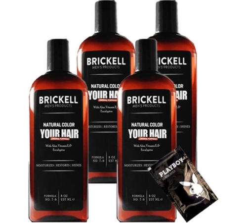 Brickell Erkeklere Özel DOLCE2:0364 4 Adet x 237 ml Beyazlık Giderici Anti-Whitesaç Sakal Bakım Şampuanı + 1Adet Jel Hediye