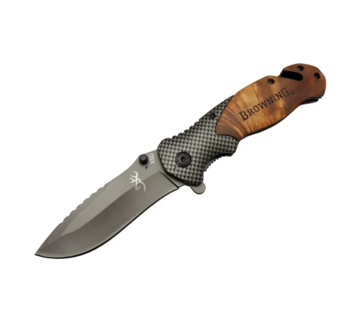 Browning X50 Kahverengi Kurtarma / Kamp Çakısı 20,5cm- Yarı Otomatik, Kemerlikli, Ahşap Sap, Cam Kırma ve İp Kesme Aparatlı Browning X50 Kahverengi Kurtarma / Kamp Çakısı 20,5cm- Yarı Otomatik, Kemerlikli, Ahşap Sap, Cam Kırma ve İp Kesme Aparatlı