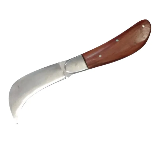 Bursa Çelik Eğri Bağ / Kablo / Aşı Çakısı, Ahşap Saplı - 22 cm Bursa Çelik Eğri Bağ / Kablo / Aşı Çakısı, Ahşap Saplı - 22 cm