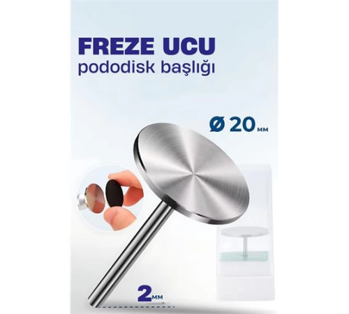 BX 20 mm Pododisk Başlığı - Pododisk Freze Ucu Profesyonel Paslanmaz Çelik