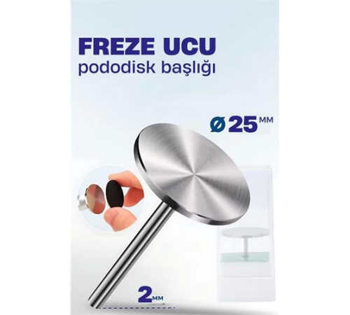 BX 25 mm Pododisk Başlığı - Pododisk Freze Ucu Profesyonel Paslanmaz Çelik