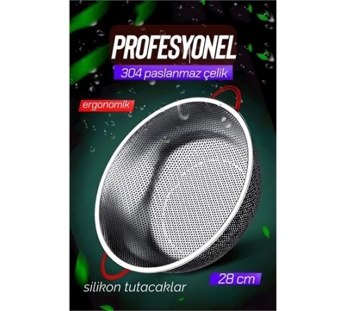 BX 28 CM Kevgir Yuvarlak Süzgeç Profesyonel 304 Paslanmaz Çelik BX 28 CM Kevgir Yuvarlak Süzgeç Profesyonel 304 Paslanmaz Çelik